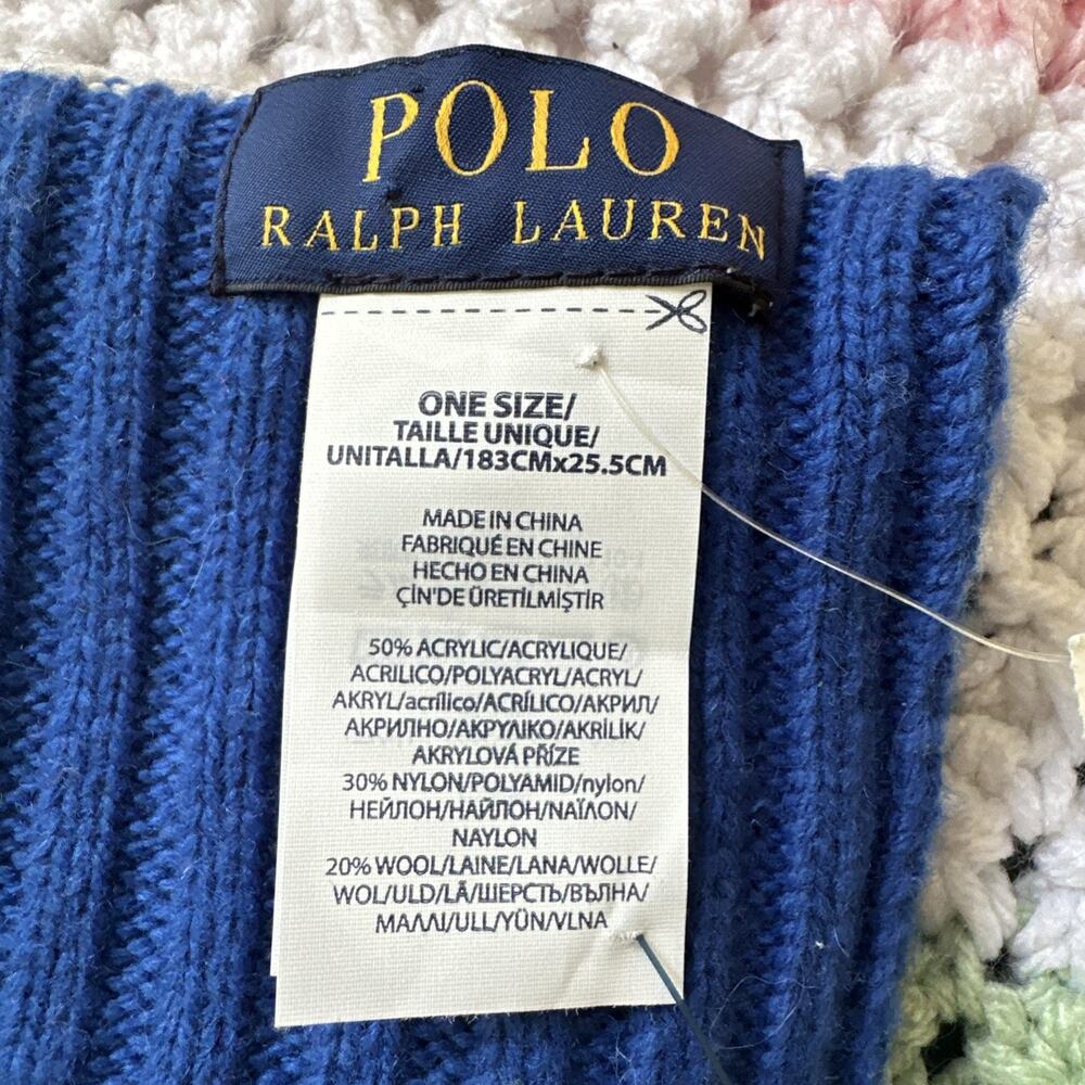 Polo Ralph Lauren Downhill Skier Stadium Hi Tech Wool Scarf NWT Read Description - Picture 7 of 16
